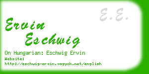 ervin eschwig business card